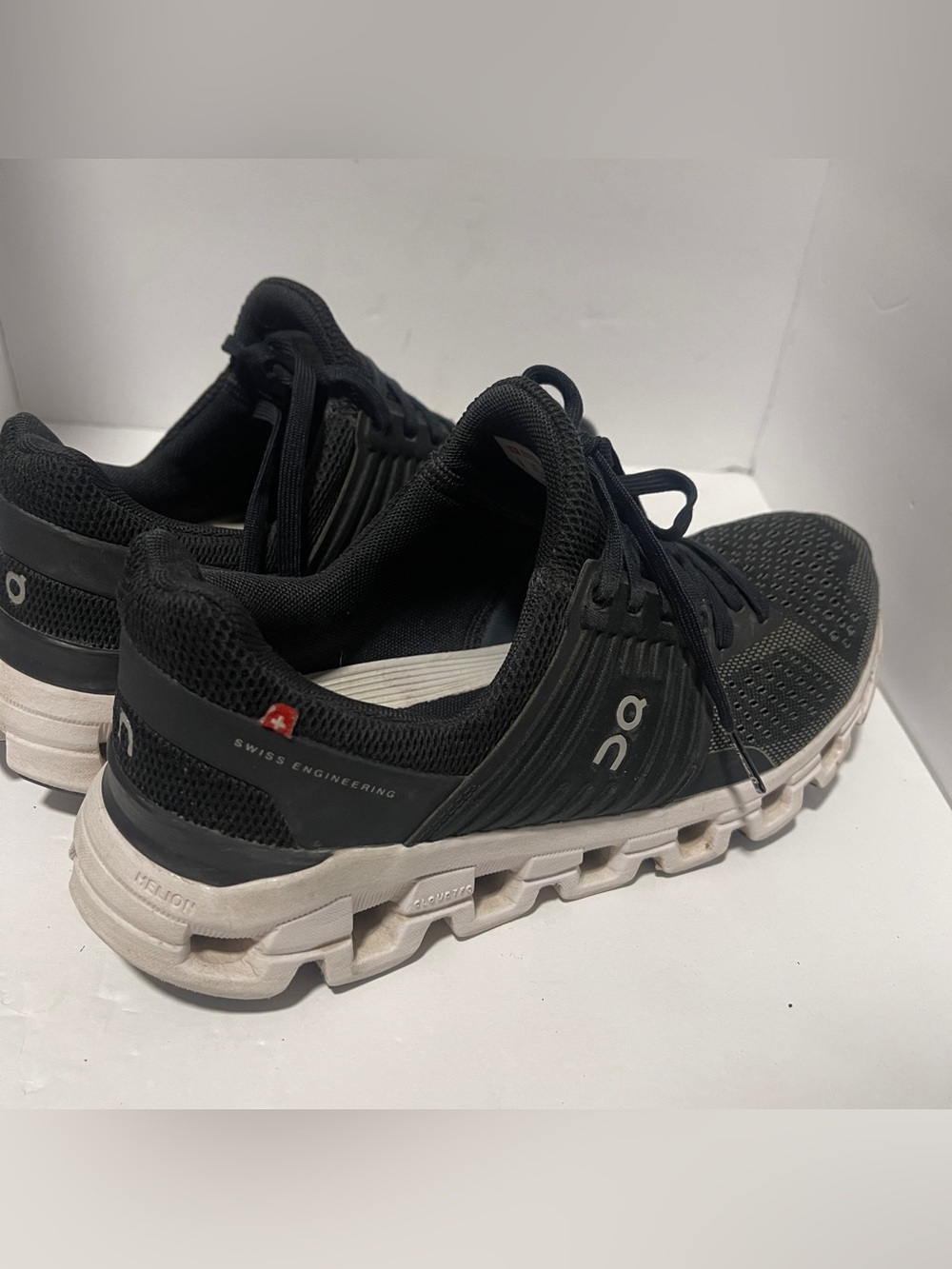 On Running Men's Black and White Cloudrunning Sneakers